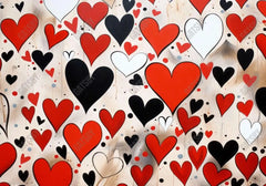 Valentine's Day Black and Red Heart Painting Backdrop - Gatsby Backdrop