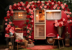 Valentine's Day Cupid's Campground Photography Backdrop - Gatsby Backdrop