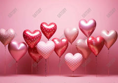 Valentine's Day Love Heart Balloons Photography Backdrop - Gatsby Backdrop