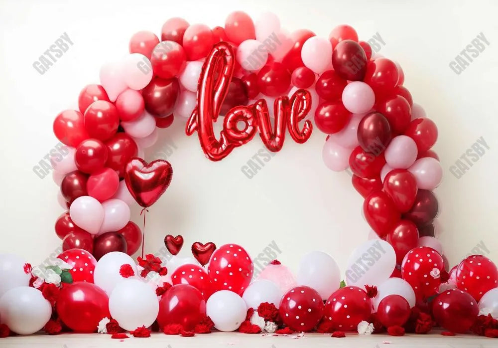 Valentine's Day Red Balloon Arch Backdrop - Gatsby Backdrop