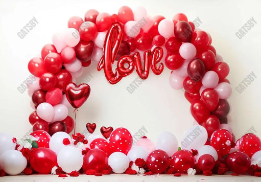 Valentine's Day Red Balloon Arch Backdrop - Gatsby Backdrop