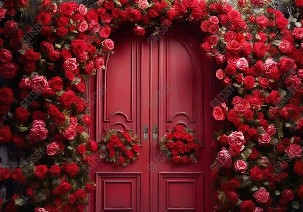 Valentine's Day Red Door Backdrop - Gatsby Backdrop