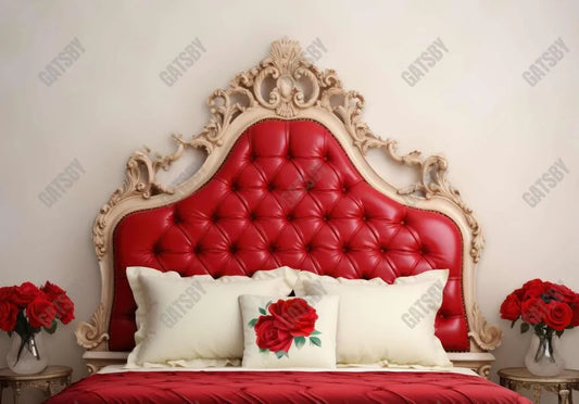 Valentine's Day Red Headboard Photography Backdrop - Gatsby Backdrop