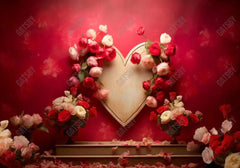 Valentine's Day Red Roses Heart Backdrop - Gatsby Backdrop