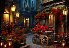 Valentine's Day Rose Cart Street Backdrop - Gatsby Backdrop