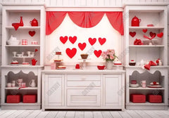 Valentine's Day White Kitchen Photography Backdrop - Gatsby Backdrop