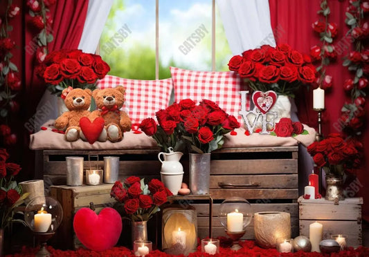 Valentine's Day Wooden Window Backdrop - Gatsby Backdrop