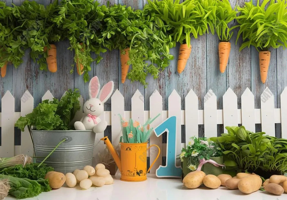 Vegetables Carrot ONE Birthday Backdrop - Gatsby Backdrop