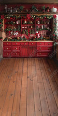 Vintage Christmas Kitchen Photography Backdrop GBSX-99949 - Gatsby Backdrop