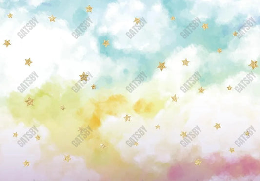 Watercolor Colorful Cloud Sky Photography Backdrop - Gatsby Backdrop