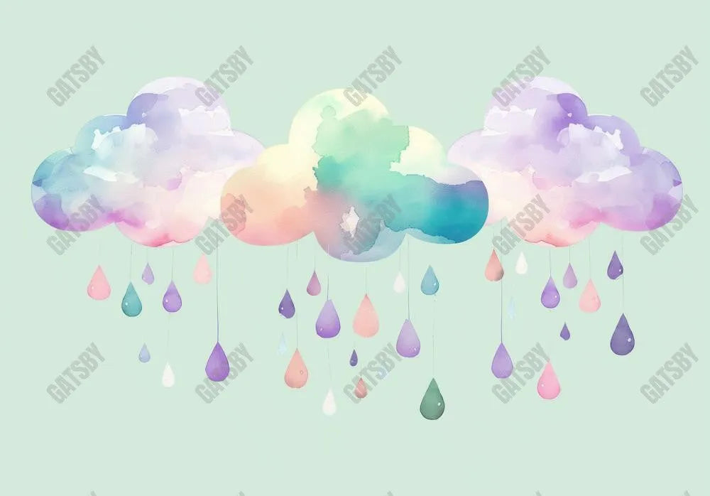 Watercolor Raindrops Photography Backdrop Ym8T-B0418 - Gatsby Backdrop