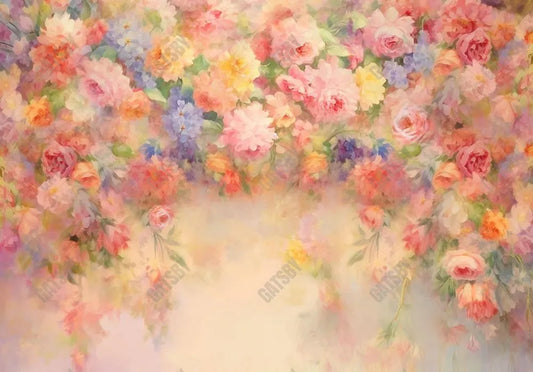 Watercolor Spring Flower Painting Backdrop - Gatsby Backdrop