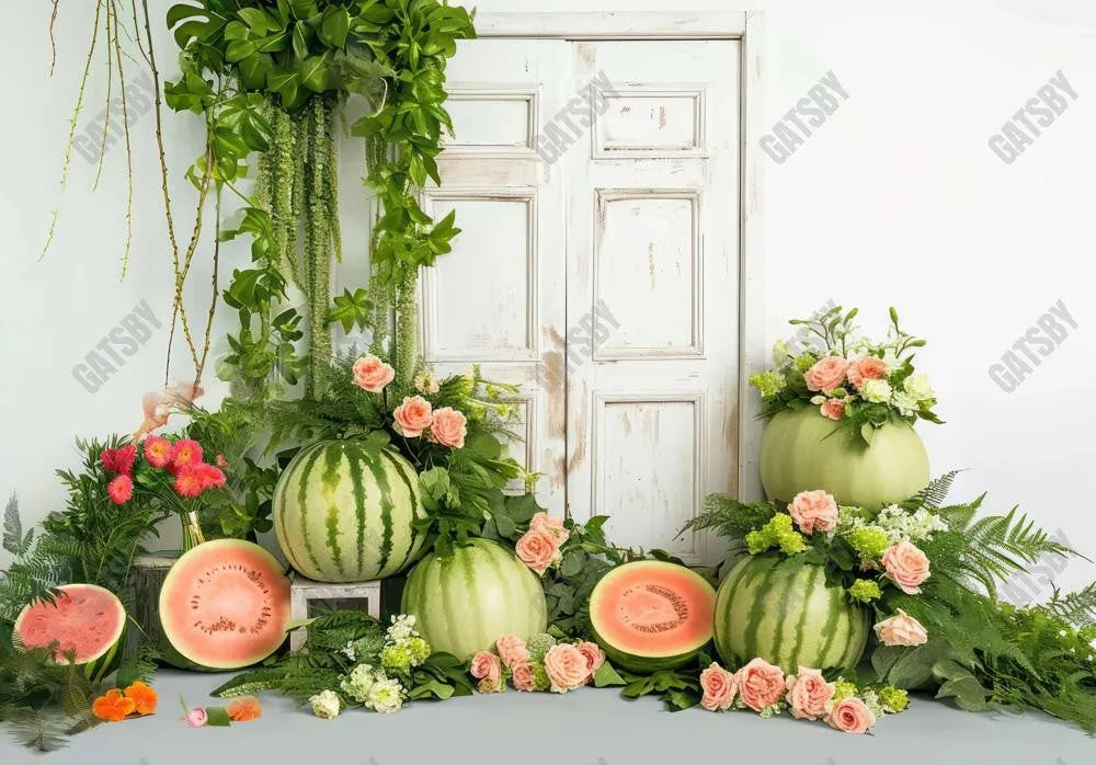 Watermelon White Door Backdrop - Gatsby Backdrop