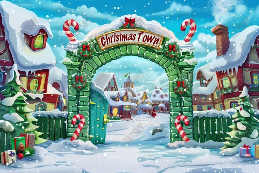 Welcome To Christmas Town Photography Backdrop GBSX-99957 - Gatsby Backdrop