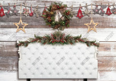 White Christmas Headboard Photography Backdrop GBSX-99960 - Gatsby Backdrop