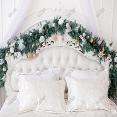 White Christmas Headboard Photography Backdrop GBSX-99961 - Gatsby Backdrop