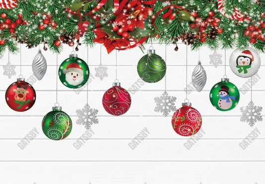 White Christmas Wood Photography Backdrop GBSX-99962 - Gatsby Backdrop