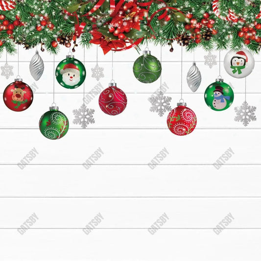 White Christmas Wood Photography Backdrop GBSX-99962 - Gatsby Backdrop