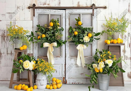 White Door Lemon Backdrop - Gatsby Backdrop