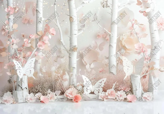 White Fairy Birch Forest Photography Backdrop GBSX-99964 - Gatsby Backdrop