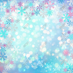 Winter Blue Bokeh Snowflakes Photography Backdrop GBSX-99972 - Gatsby Backdrop