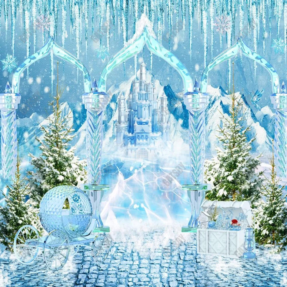 Winter Castle Photography Backdrop GBSX-99974 - Gatsby Backdrop