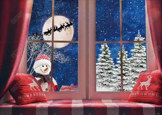 Winter Christmas Window Photography Backdrop - Gatsby Backdrop