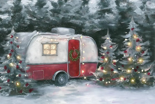 Winter Cozy Camper Photography Backdrop GBSX-99978 - Gatsby Backdrop