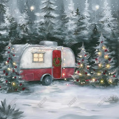 Winter Cozy Camper Photography Backdrop GBSX-99978 - Gatsby Backdrop