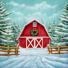 Winter Farm Barn Photography Backdrop GBSX-99982 - Gatsby Backdrop