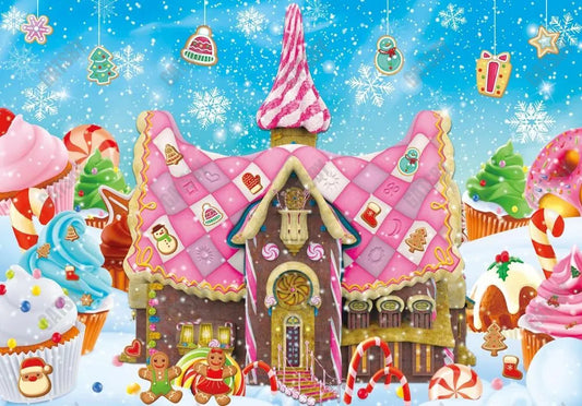 Winter Gingerbread House Backdrop - Gatsby Backdrop