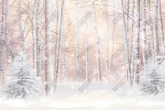 Winter White Tree Forest Photography Backdrop GBSX-99993 - Gatsby Backdrop