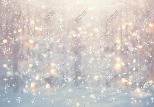 Winter Wonderland Bokeh Snowflakes Backdrop - Gatsby Backdrop