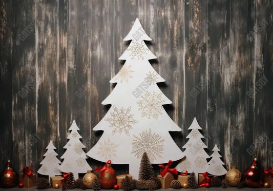 Wooden Christmas Trees Backdrop - Gatsby Backdrop